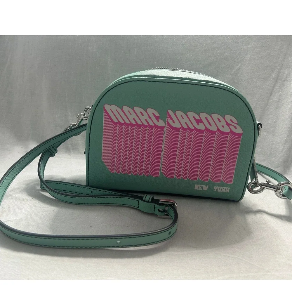 Marc Jacobs Playback Layers‎ Mint Green Logo Crossbody Bag #419